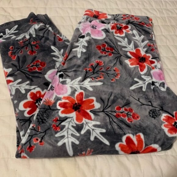 HUE Womens XL Lounge Pajama Pants Bottoms Floral Drawstring SUPER SOFT! - Picture 1 of 3